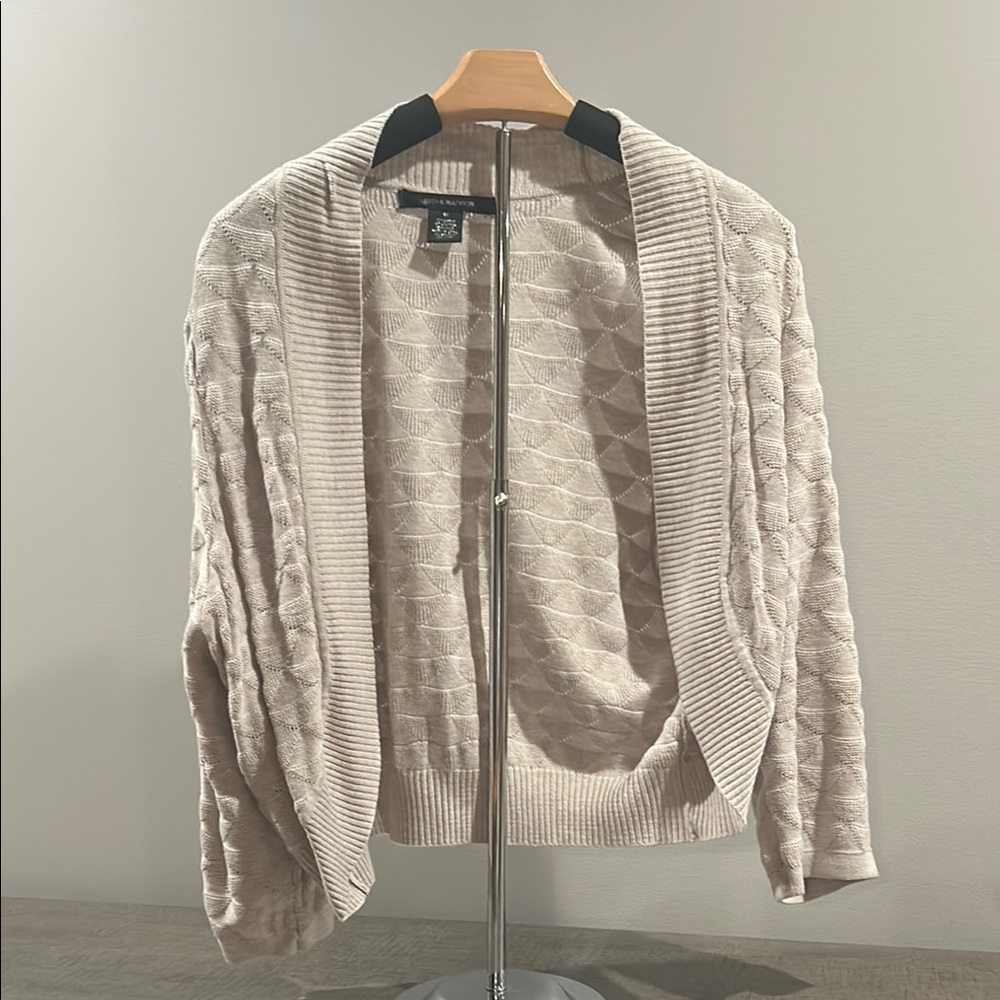 89th & Madison Cream Cable Knit Jacket